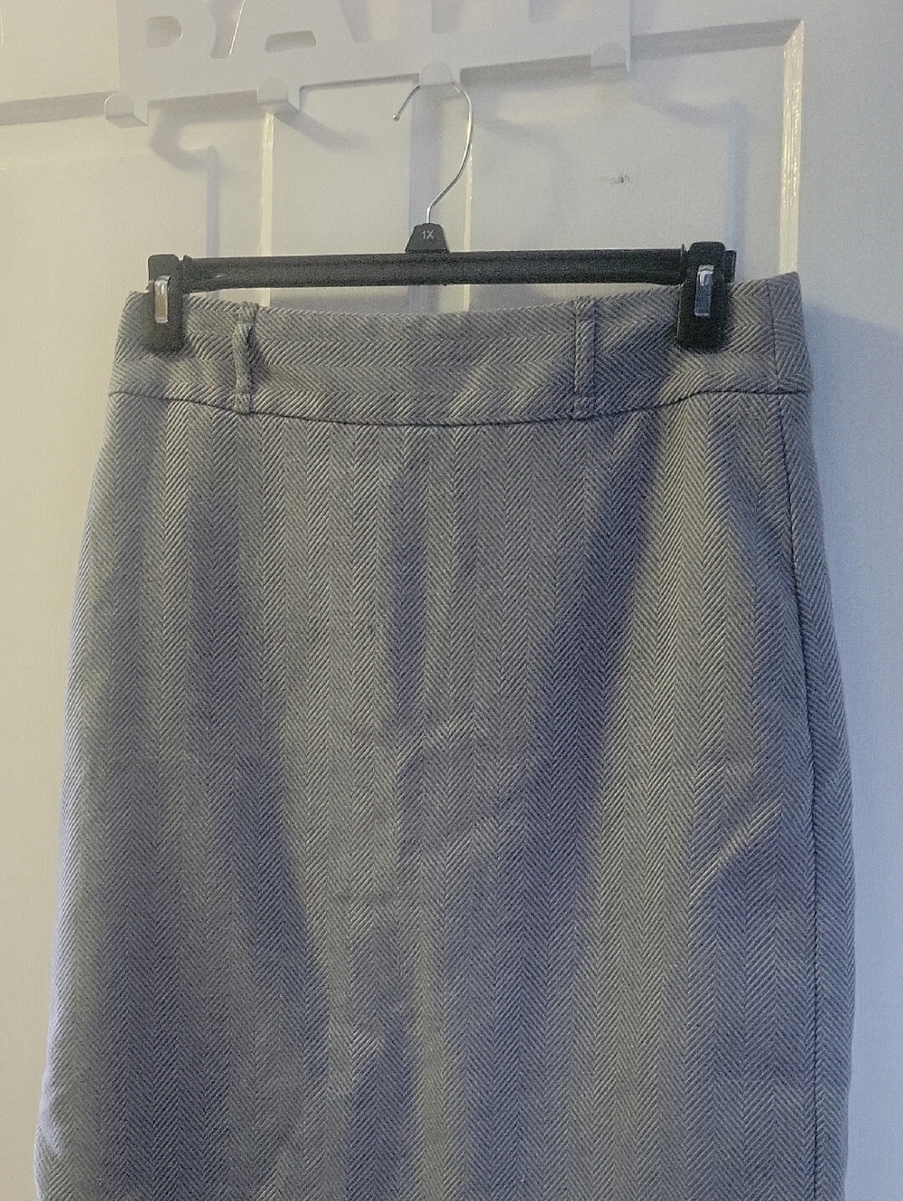 Covington Gray Herringbone Pencil Skirt